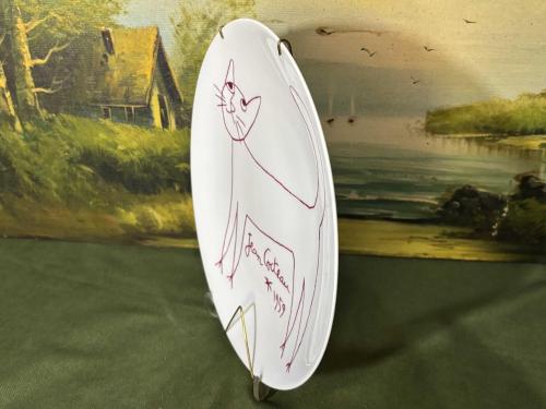 1960 lar limoges jean cocteau limitli üretim porselen duvar tabağı 24 cm çapında