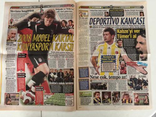 FOTOGOL GAZETESİ - 12 OCAK 2008 CUMARTESİ - TRABZONSPOR'DA SÜPER SOL BEK: CARLOS - BORDO-MAVİLİLER, BREZİLYALI YILDIZIN 11'DEKİ YERİNİ DOLDURMAK İÇİN SEVILLA VE KANOUTE ANALİZİYLE DÜĞMEYE BASTI - MAYIS YOLCUSU: AURELIO - KANARYA'NIN BAŞARILI YILDIZI İSPANYOL DEVİ VALENCIA İLE ANLAŞTI, SEZON SONUNDA VEDA EDİYOR - YATTARA PLANI - BEŞİKTAŞ YÖNETİMİ GİNELİ YILDIZI TÜRK VATANDAŞI YAPARAK KADROYA KATMAK İÇİN GİZLİ GÖRÜŞMELER YÜRÜTÜYOR - KUPADA İLK HEDEF DİSKİ - KARTAL, TÜRKİYE KUPASI'NDA DİYARBAKIR TEMSİLCİSİNE KİLİTLENDİ - SEMİH İMZALIYOR - FENERBAHÇE'NİN NÖBETÇİ GOLCÜSÜ SÖZLEŞMESİNİ UZATIYOR - DENİZ DÖNÜYOR - SAKATLIĞI GEÇEN DENİZ BARIŞ TAKIMLA ÇALIŞMALARA BAŞLADI - MAYIS YOLCUSU - IBRAHIMA YATTARA - MEHMET AURELIO - SEMİH ŞENTÜRK - DENİZ BARIŞ - ROBERTO CARLOS - FILIP HOLOSKO - STEPHEN APPIAH - KLEBERSON - DIATTA - SINAN ENGİN - ERTUĞRUL SAĞLAM - ERSUN YANAL - BÜLENT UYGUN - ZICO - KARL HEINZ FELDKAMP - ADNAN POLAT - AZİZ YILDIRIM - YILDIRIM DEMİRÖREN - MEHMET YILDIZ - UMUT BULUT - GÖKDEN