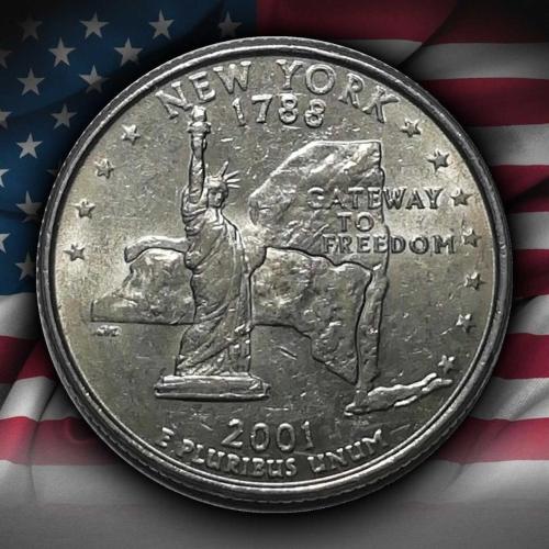 ABD 2001 Yılı ¼ Dolar New York ÇİL