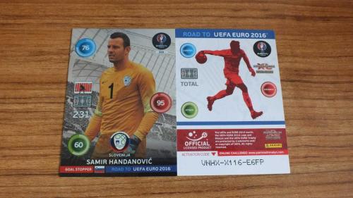 2016 Panini Road to UEFA EURO Samir Handanović Goal Stoppers card No:315