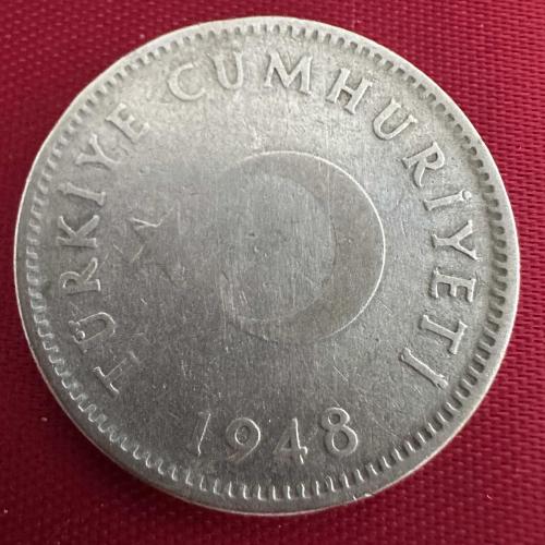 Türkiye 1 Lira 1948. Gümüş.