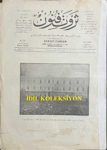 Osmanlıca Servet-i Fünun Dergisi, Orijinal Dönem Basım, (Ottoman Magazine) - 22 Mart 1906 - Sayı: 778 - Rumi: 9 Mart 1322 - Kapak Resmi: Saye-i Saye-i Ümran-vaye-i Hazret-i Hilafet-penah-ı Azimede Şam-ı Şerif'te Müceddeden İnşa Olunan Daire-i Hükümet (Cepheden Görünüş) - Musahabe: Nevruz-ı Meserret-Asar - Ayazmalar, Pınarlar Tebdil-i Hava - Bir Aktörle Bir Aktris - Kış Eğlencelerinin Son Demi - Bir Milyoner Hizmetkar - Bir Milyonerin Vasiyeti - (Fotoğraf) Nicotiana Çiçeği - Begonya Çiçeği - (Fotoğraf) Hindistan Asar-ı Kadimesinden Bir Buda Mabedi