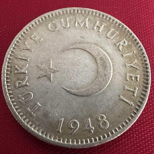 Türkiye 1 Lira 1948. Gümüş.