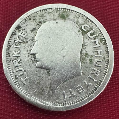 Türkiye 25 Kuruş 1935. Gümüş.