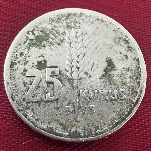 Türkiye 25 Kuruş 1935. Gümüş.