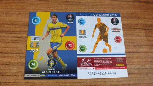 2016 Panini Road to UEFA EURO Albin Ekdal Ones to Watch card No:260