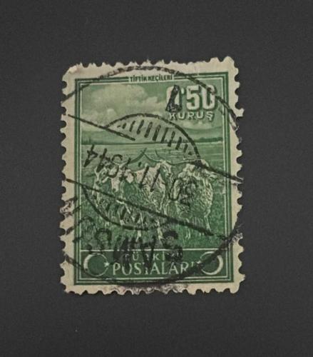Türk Pulu - Turkish Stamp - Postadan Geçmiş Pul Filateli - 1944 Damgalı - TİFTİK KEÇİLERİ TEMALI PUL , 0.50 KURUŞ - Türkiye Cumhuriyeti - NOSTALJİK DOĞUM GÜNÜ HEDİYESİ
