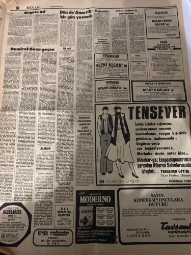 HÜRRİYET GAZETESİ - DOĞUM GÜNÜ HEDİYESİ (TURKISH NEWSPAPPER) - 5 ŞUBAT 1978 - SADECE DÖRT SAYFADIR -Murat Bayrak-Demirel-Cüneyt ARCAYÜREK-Hüseyin Ulus-Mustafa Medhi-Nurhayat Gülden-Deniz GÜLTEKİN-Yavuz GÖKMEN-Erol HÜRRIYET-Tamer Durak-Fikret Otyam-Sedat Simavi-Kontgerilla tartışması dün de sürdürüldü yeni bazı açıklamalar yapıldı ama-ÖRGÜTE AD BULUNAMIYOR-Ecevit’in yazdığı mektuptaki işadamı-Murat Bayrak-Demirel Sözü geçen örgüt anladığıma göre Özel Harp Dairesi’dir dedi-Kontrgerilla vardı yoktu derken-Dün de Anarşi bir gün yaşandı-İçki içmeğe gitti katil oldu-Metresinin aşığını gardıropta öldürdü-30 vali yer değiştiriyor-ŞANSLAR EŞİT UMUTLAR FARKLI-Yarışmacılara başarılar-Orkestranın işi de zor-YORGUN SAVAŞÇILAR-Finalist gruplar ve şarkıları-GRUP A MAJÖR-DOSTLUĞA DAVET-GRUP NAZAR-SEVİNCE-GRUP KARMA-İMKANSIZ-GRUP ALTILI-İNSANIZ BİZ-GRUP İKİNCİ BASKI-YAŞAMAYA BAK-Güzelliğiniz sağlığınıza bağlıdır-TEPEDEN TIRNAĞA GÜZELLİK-Elele’ye abone olmanın şimdi tam zamanıdır-SORUN CEVAP VERELİM-Bis
