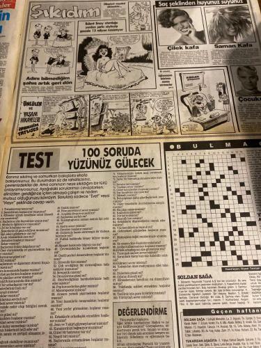 SABAH YILDIZI 2 AKTÜELİTE VE MAGAZİN GAZETESİ - DOĞUM GÜNÜ HEDİYESİ (TURKİSH - NEWSPAPER) - 15 EKİM 1987 - TAM TAKIM 8 SAYFADIR -Madonna-Sean Penn-Türkan Şoray-Fatma Girik-Şener Şen-Hümeyra-Ajda Pekkan-Harbiye Lisesi Kız Üniversitesi-Monica Seles-Pervin Çakar-Suna Tanaltay-Necati Sırma-Harun Kolçak-Nilüfer-Zeynep Çarmıklı-Osman Çarmıklı-Ayça Akmansoy-Yaşar Özel-Nigar Şensoy-Ali Sertel-Yonca Kartal-Reşit Kartal-Fehmi Kartal-Pervin ve Monica Spichtinger-Erol Dayı-Avni Anıl-George Michael-Müjde Ar-Sezen Aksu-Hanri ve Eva Maçoro-Nil ve Ayvaz-Güngör Dilmen-Canlı Maymun Lokali-Necmi Sırma-Ajda başroldeydi-Mutluluk taşları Ajda’ya kısmet oldu-Haftanın jet dedikodusu-Beyhan Hanım’ın sırtı-Fiyonklu güzeller-Kolejli gibiydiniz Bayan Ayaz-Papatyalar I.Biret’in konserinde buluştu-Çifte Güngörler-En güzel anneanne-Mücevherci dükkanı gibi-Meraller’in işbirliği-Anneler ve kızları-Diyorlar ki-Ödülü Türkan aldı, havayı Fatma attı-Türkan Şoray’ın ödül keyfi İçmeden oldu-Fato, Şener Şen’i döne döne kutla