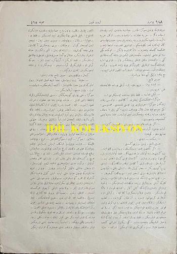 Osmanlıca Servet-i Fünun Dergisi, Orijinal Dönem Basım, (Ottoman Magazine) - 12 Mayıs 1910 - Sayı: 988 - Hicri: 3 Cemaziyelevvel 1328 - Rumi: 29 Nisan 1326 - Kapak Fotoğrafı: İngiltere Kralı Müteveffa Yedinci Edward - Servet-i Fünun: Hürriyet ve Meşrutiyeti İstihsalde Bütün Akvama Takaddüm Eden İngilizlerin Hürriye-perver ve İlim ve Sanata Meclubiyetiyle Maruf ve Mümtaz Büyük Hükümdarları Yedinci Edward'ın Vefatından Dolayı Servet-i Fünun İzhar-ı Teessüf Eder - İstanbul Postası: Devr-i Sabıkın Lütfen Tesis Eylediği Mahut 'Jurnalcilik' Sanatı Bu Hafta Meclis-i Mebusanımızı Şiddetle İşgal Eyledi - (Fotoğraf) İngiltere Kralı Müteveffa Edward'ın Pederi Prens Albert Namına Londra'da Mevcut Bulunan Murassa Abide