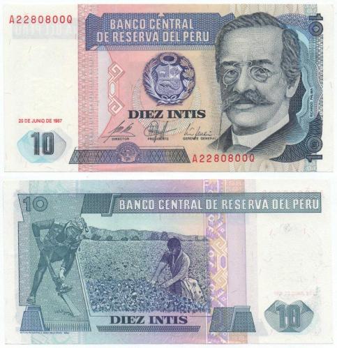 Peru 1987 Yılı 10 INTIS çil