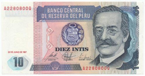 Peru 1987 Yılı 10 INTIS çil