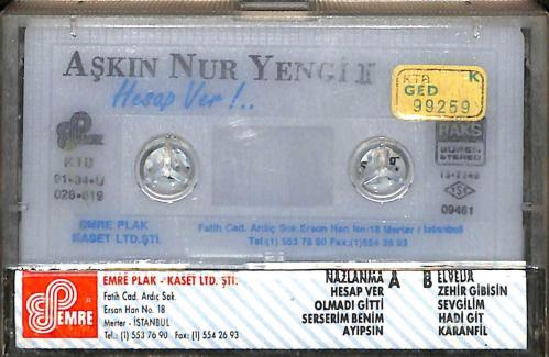 Aşkın Nur Yengi II Kaset - Hesap Ver Kaset (İkinci El Kaset)
