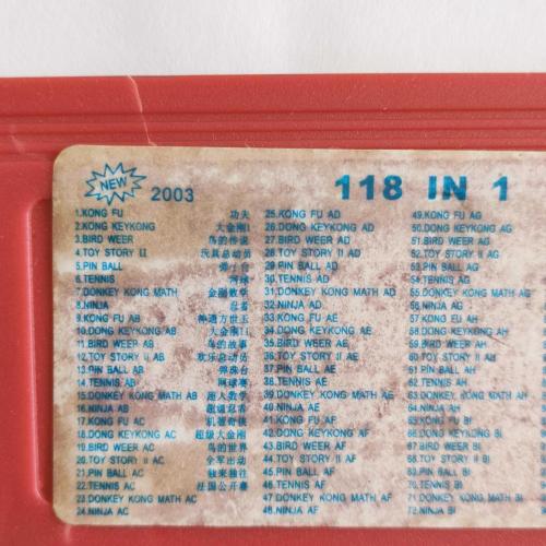 ATARİ KASETİ 118  In 1 - ( Tennis, Ninja, Kung Fu, Pinball, Bird Weer )
