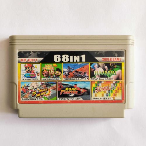 ATARİ KASETİ 68 In 1 - ( Dr. Mario, Lode Runner, Lunarball, Bomberman, Road Fighter )