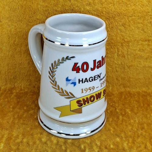 VINTAGE 40 JAHRE HAGEN DEUTSCHLAND 1959-1999 HATIRA PORSELEN KUPA