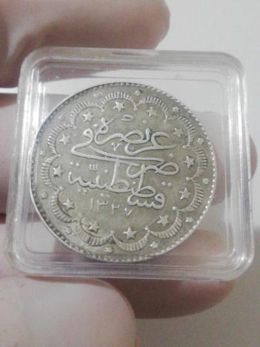 5 MEHMED REŞAD 10 KURUŞ 1327/9 KOSTANTİNİYE GÜMÜŞ NADİR RR