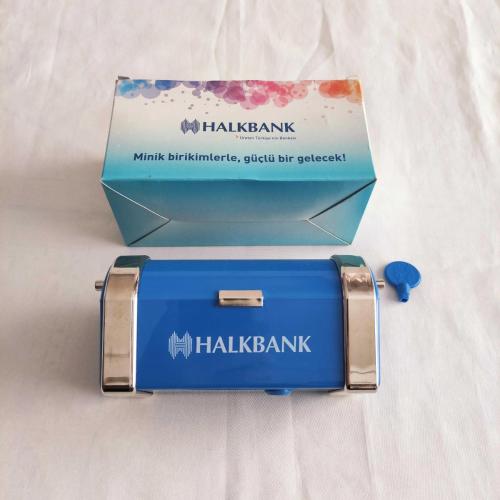 HALKBANK - Kutusunda Sandık Formlu Mika Kumbara ( Anahtarlı )