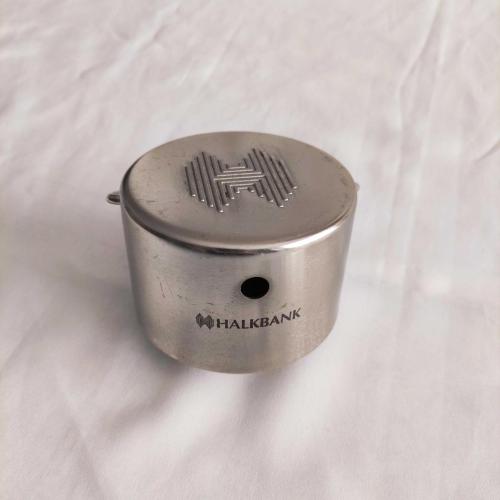 HALKBANK Yuvarlak Metal Kumbara ( Anahtarlı )