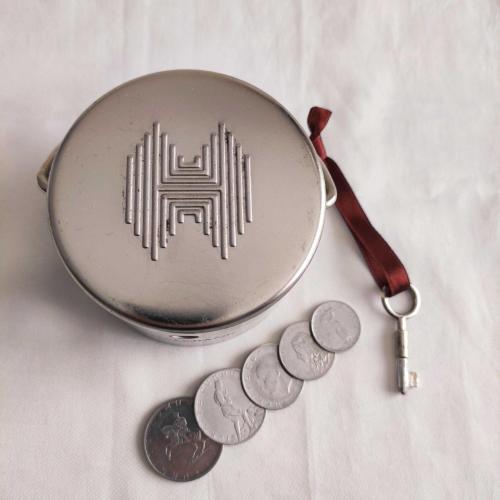 HALKBANK Yuvarlak Metal Kumbara ( Anahtarlı )