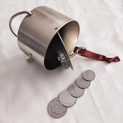 HALKBANK Yuvarlak Metal Kumbara ( Anahtarlı )
