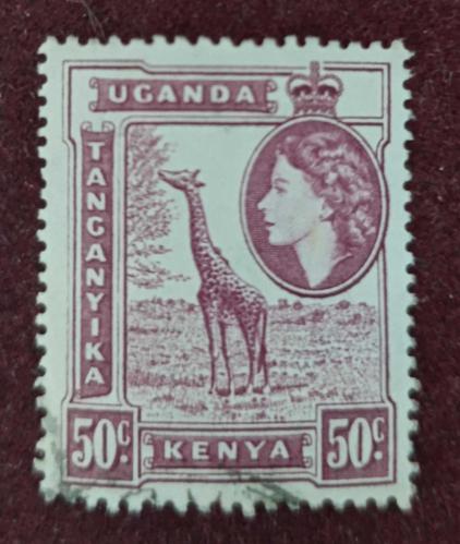İngiliz Sömürgesi Kenya Uganda ve Tanganika_ 1953 _ damgalı