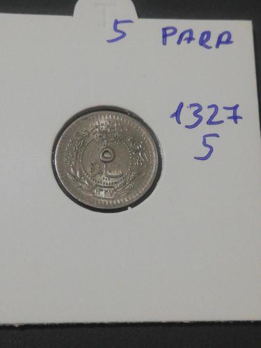 V.MEHMET REŞAT 5 PARA 1327/5 nikel çil kapama içinde