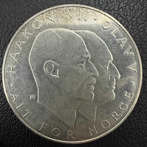 Norveç 25 Kron, 1970. Kurtuluşun 25. Yıldönümü. AU. 875 Ayar Gümüş