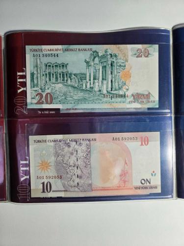 8. Emisyon (YTL) A01 ÇİL Banknot Seti Özel Koleksiyon Albümünde