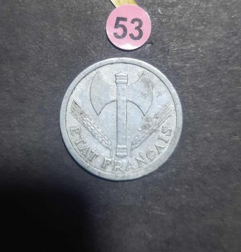 1943 Fransa 2 Frank madeni para koleksiyonu