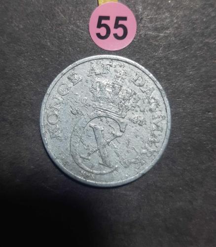 1941 Norveç 5 Öre   madeni para koleksiyonu (Yıpranmış Haliyle)