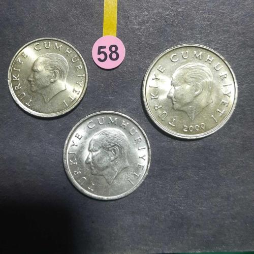 Türkiye 1996 2000 ÇİL 10.000 25.000 ve 50.000  lira ÇİL  Türkiye Cumhuriyeti madeni para koleksiyonu ÇİL PARA 10bin 25bin 50bin lira
