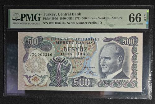 6. Emisyon 500 Lira - PMG 66 EPQ Sertifikalı
