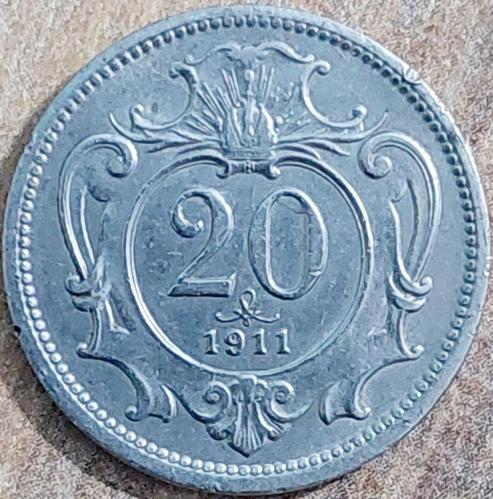 AVUSTURYA 20 Heller, 1911 ÇÇT++ (Franz Joseph I.)