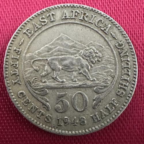 İngiliz Doğu Afrika 50 Cent (Yarım Şilin) 1948.