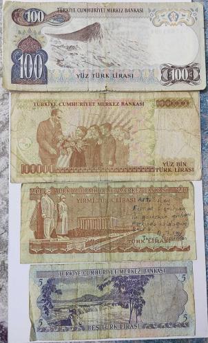 Türkiye Cumhuriyeti 6.ve 7. Emisyon Eski Para Lotu 4 Adet..