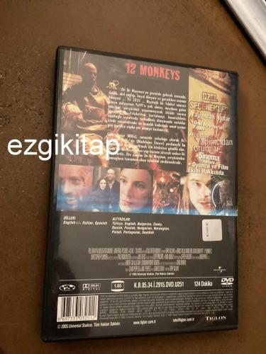 on iki maymun  dvd (PC'de  denenmiştir/izlenmiştir)  12 monkeys  (bruce willis madeleine stowe brad pitt)