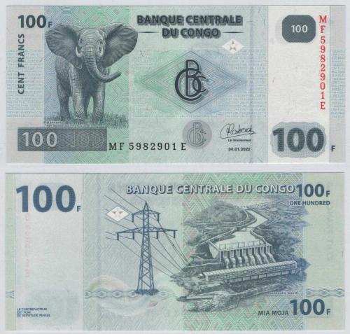 Kongo 2022 Yılı 100 Frank ÇİL