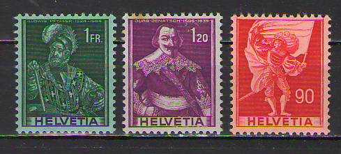 LOT.17 » İsviçre 1941 Tarihî Kişiler Yüksek Değerler 3’lü MNH Lot