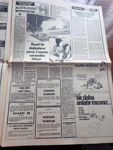 Milliyet Gazetesi - Turkish Newspaper - 28 Ekim 1981 - Türk Ticaret Bankası'nın Atatürk'ün 100. doğum yılı dolayısıyla düzenlediği Türkiye fotoğraf sergisi dün Atatürk Kültür merkezi'nde açıldı - bir demagog mu yazan Mehmet Barlas başyazı - meclis başkanlık divanını seçti ikinci turda Sadi Irmak 158 oyun 67'sini aldı - Başbakan Bülend Ulusu Türkçe yardım almak için kapı kapı dolaşmak durumunda değil - asker belediye başkanları 1 ocak'ta orduya dönecek - Ziya Gökalp yazan Burhan Felek - özel güvenlik örgütlerinin çalışma esasları saptandı para taşımada değişik saat ve güzergah kullanılacak - devlet başkanı Kenan Evren başarılı muhtarları kabul etti fotoğraf - ameliyatla kadın olan Nilay şimdi ben neyim diyor - halkalı'da kurulacak 50 bin konuklu yeni kent projesi tamamlandı - ABD başkan yardımcısı George Bush ABD nükleer silahlarda indirim yapacak - Roma polisi Gökberk Ergenekon'a saldırıdan sonra Mehmet Ali Ağca dosyasını yeniden açtı -  Fenerbahçe - Federasyon Kupası