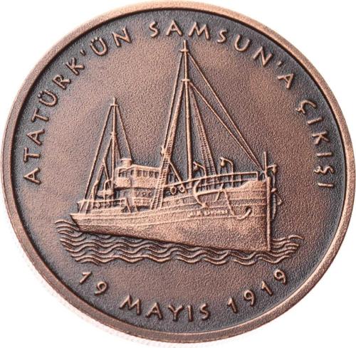 2019 - Atatürk'ün Samsun'a Çıkışının 100.Yılı Bronz Hatıra Para *Sertifikalı* - ÇİL TCH423