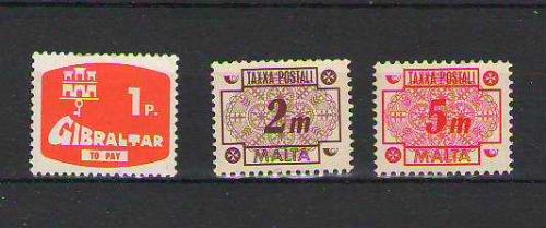 LOT.14 » Cebelitarık ve Malta takse pulları - MNH