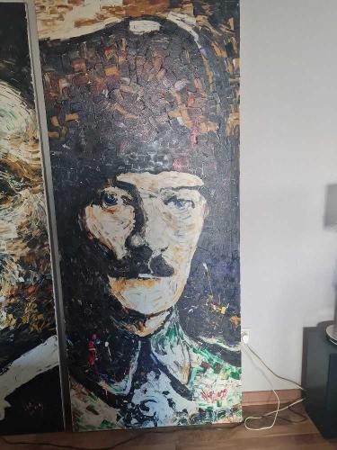 Ünlü İngiliz ressam Ned pamphilon iki Atatürk yağlıboya tablo