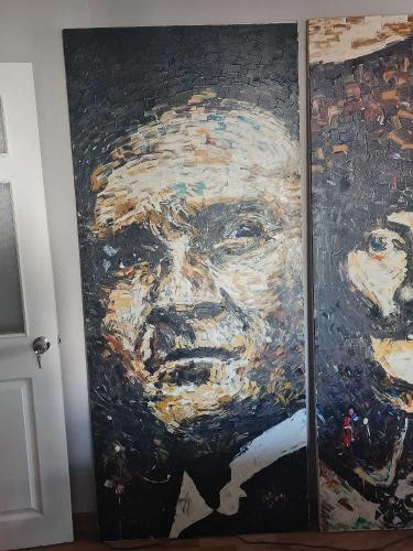Ünlü İngiliz ressam Ned pamphilon iki Atatürk yağlıboya tablo