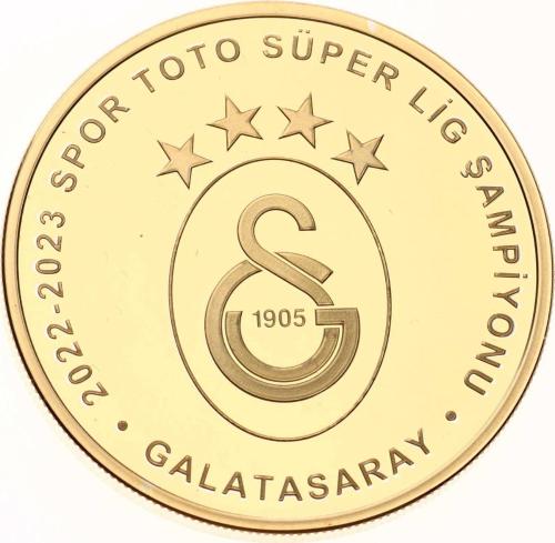 2023 - Galatasaray 25.Şampiyonluk Gümüş Üzeri Altın Kaplama Hatıra Para *Sertifikalı* - ÇİL TCH446 #209