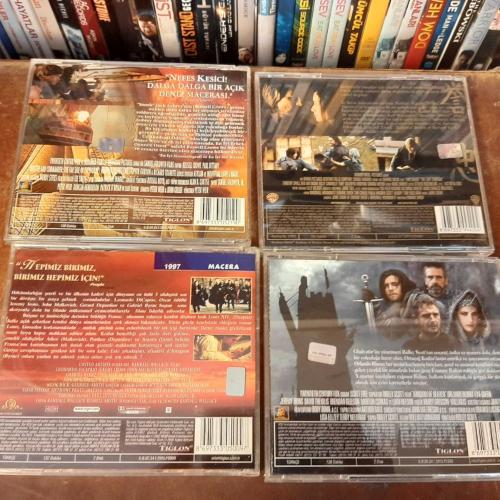 MASTER AND COMMANDER - DEMİR MASKELİ ADAM - SON SAMURAY - CENNETİN KRALLIĞI  - VCD - 4 ADET  - ORJINAL BANDROLLU