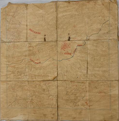 Sivas Kızılırmak Göller El Çizimi Bez Harita (63*63cm.)