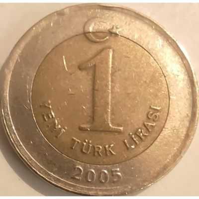 Türkiye 2005 1 Yeni Türk Lirası - Paradan Altı Sıfır Atılan İlk Yıl Emisyonu, Bimetal Koleksiyon Para