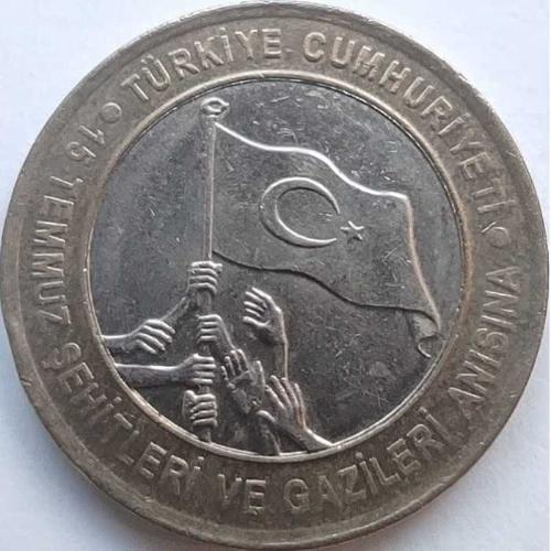 Türkiye 2016 1 Lira - 15 Temmuz Şehitleri ve Gazileri Anısına, Hatıra Tedavül Parası