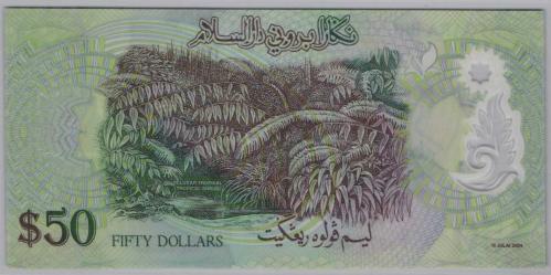 Brunei 50 ringit 2004 Çil / UNC Eski emisyon, POLİMER HATIRA BANKNOT az çıkar